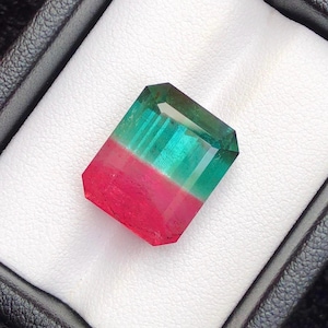 17.5 Cts Natural Watermelon Tourmaline Loose Gemstone Faceted Bicolor Tourmaline Natural Loose Watermelon Tourmaline For Jewelry & Gifts