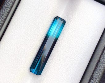 天然バイカラーブルートルマリン宝石 - ジュエリー製作用ファセットカットルースストーン 4.2 CT