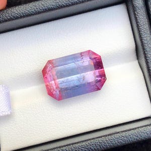 13.5 Carat Natural Bicolor Tourmaline Gemstone: Pink and Blue, Afghanistan Origin