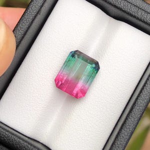 7.52 Cts Natural Watermelon Tourmaline Loose Gemstone Faceted Bicolor Tourmaline Natural Tourmaline Watermelon Loose Tourmaline Bi Color
