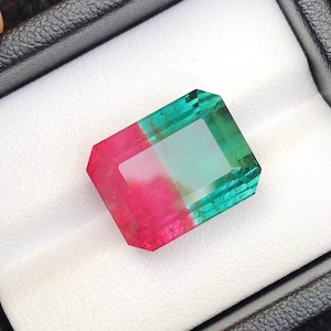 20.9 Cts Natural Watermelon Tourmaline Loose Gemstone Faceted Bicolor Tourmaline Natural Loose Watermelon Tourmaline For Jewelry & Gifts