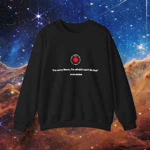 Suéter de la película de ciencia ficción "2001: Odisea del Espacio", sudadera de la película Hal 9000, regalo de película de terror, película de miedo, ciencia ficción, acogedor