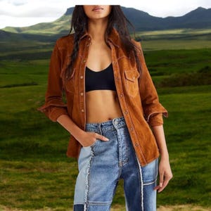 Handmade Suede Fringe Western Jacket: Women&#39;s Tan Brown Leather