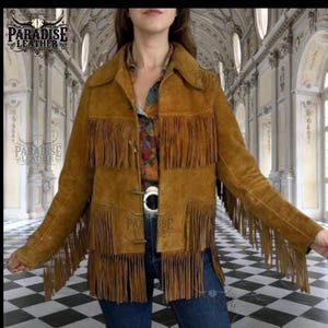 Handmade Suede Fringe Western Jacket: Women&#39;s Tan Brown Leather