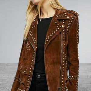Handmade Suede Fringe Western Jacket - Women&#39;s Tan Brown Leather