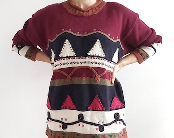 NEW Vintage 3D Knit Festive Jumper