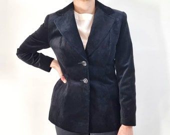 60's Vintage Black Velvet Michael Blazer, Ladies Jacket