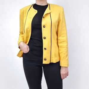 Blazer negro amarillo Etsy Mexico