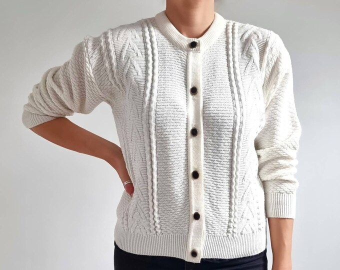 Venti Cardigan Knitted Cardigans Antique White