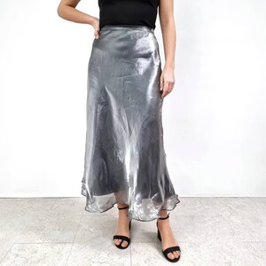 Silver organza skirt discount