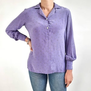 Lilac Silk Blouse - Etsy Canada