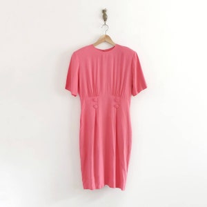 80s Bright Pink Smart Midi Dress