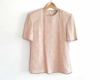 Blusa vintage Ronald Joyce perline in rosa