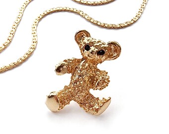 Broche Petit Ours En Métal Doré - Bijou Fantaisie Animal - Neuf Sans Emballage