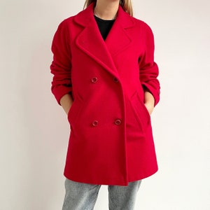 Red wool 2025 coat petite
