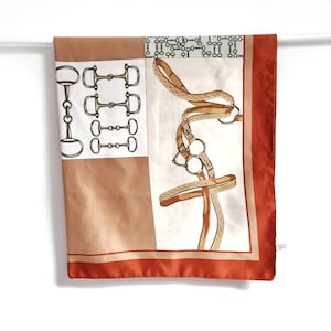 ANCIEN FOULARD VINTAGE ANNEES 70 MATIERE POLYESTER MICHEL