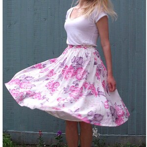 Vintage Pink Floral Summer Skirt