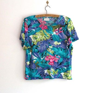 90's Tropical Print T-shirt image 1