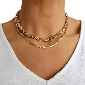 80’s Vintage Twisted Gold Chain | Gold Rope Chain Necklace | Deadstock / New