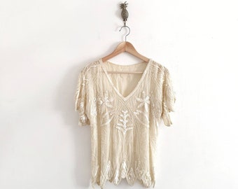 beaded tops for evening wear