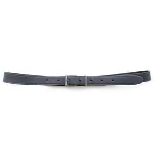 Vintage Grey Leather Belt With Silver Buckle | Unisex  display picture 1