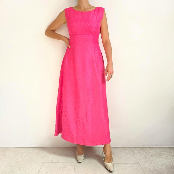 Vintage Hot Pink Maxi Evening Dress | Handmade Princess Gown | Small -  Medium - Etsy Israel