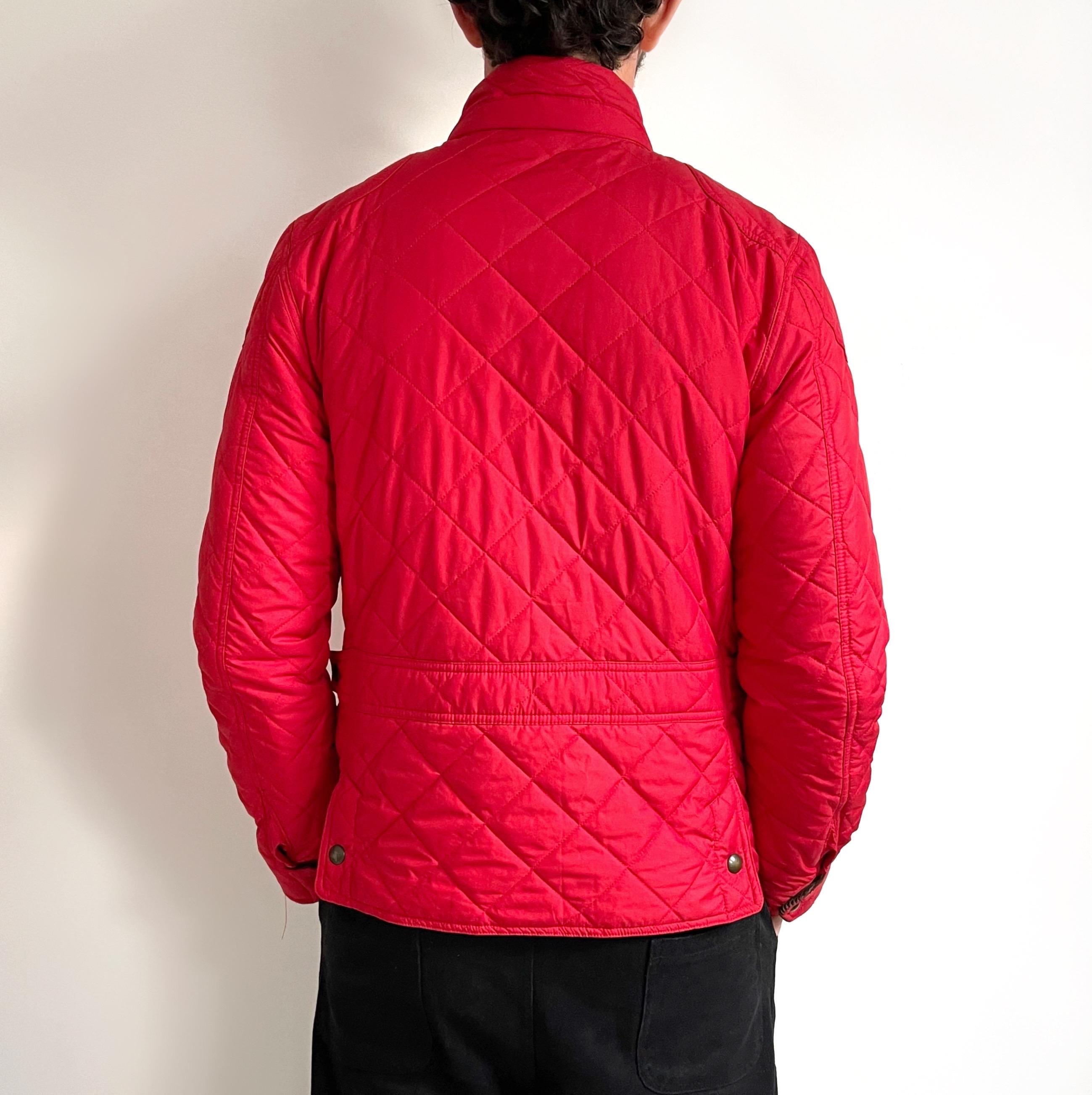 00s Vintage POLO Ralph Lauren Red Mens Jacket | Padded Quilted 