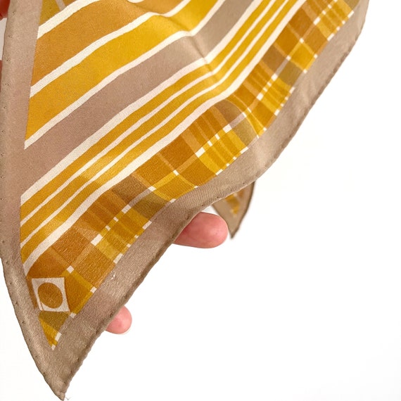 Vintage Mustard Yellow Long Thin Scarf | Geometri… - image 3