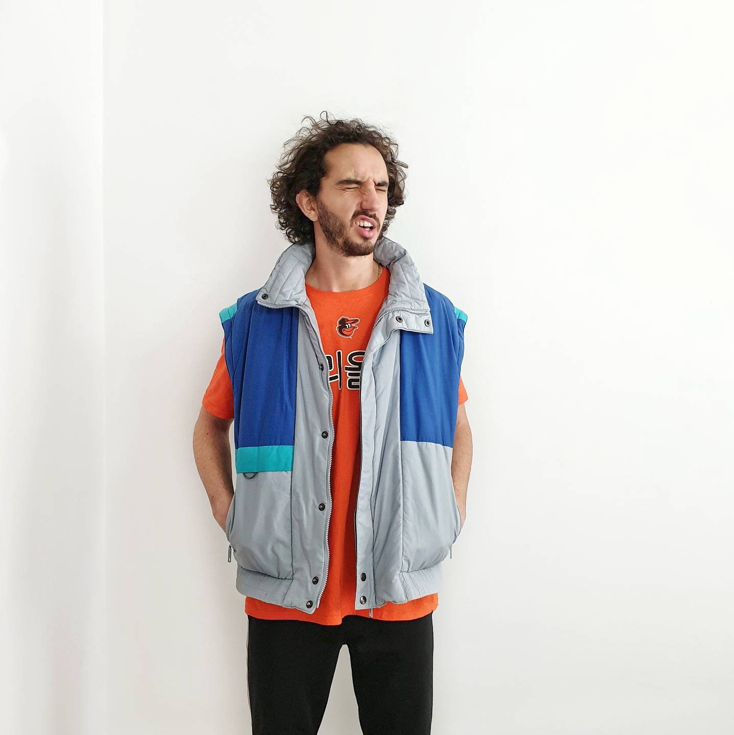 Image of Vintage Mens Jacket - Bodywarmer, Blue & Grey