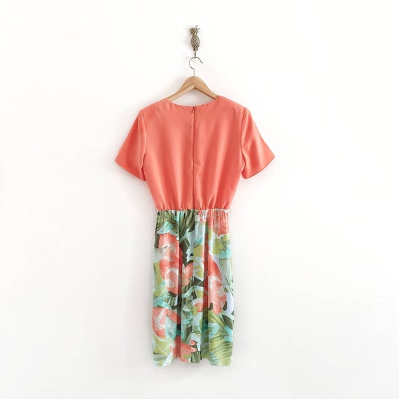 Vintage Bright Dress, Tropical Print - image 4