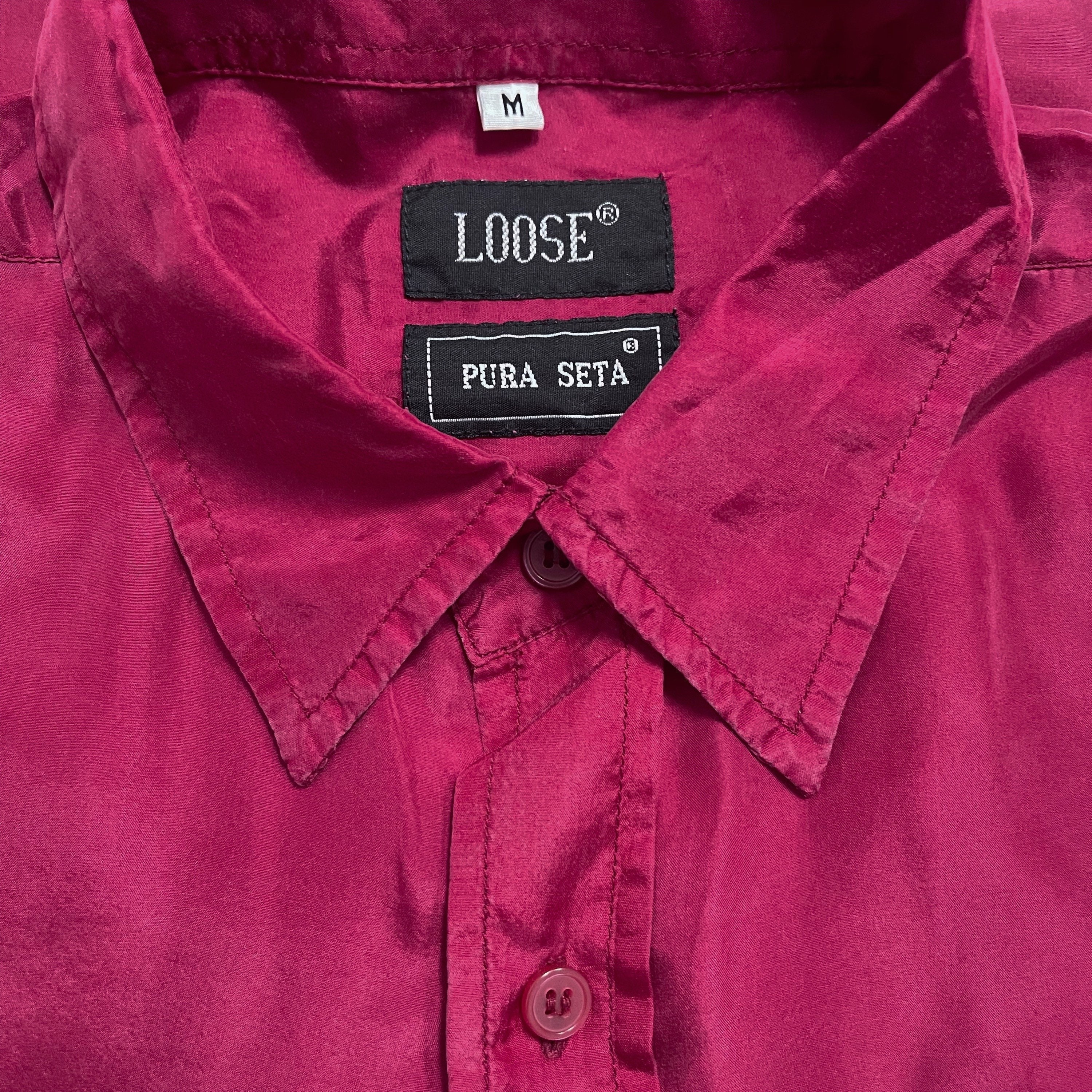80's Men's Dark Red Silk Shirt // Vintage Short Sleeve 80's Men's Dark Red Silk Shirt // Vintage Short Sleeve