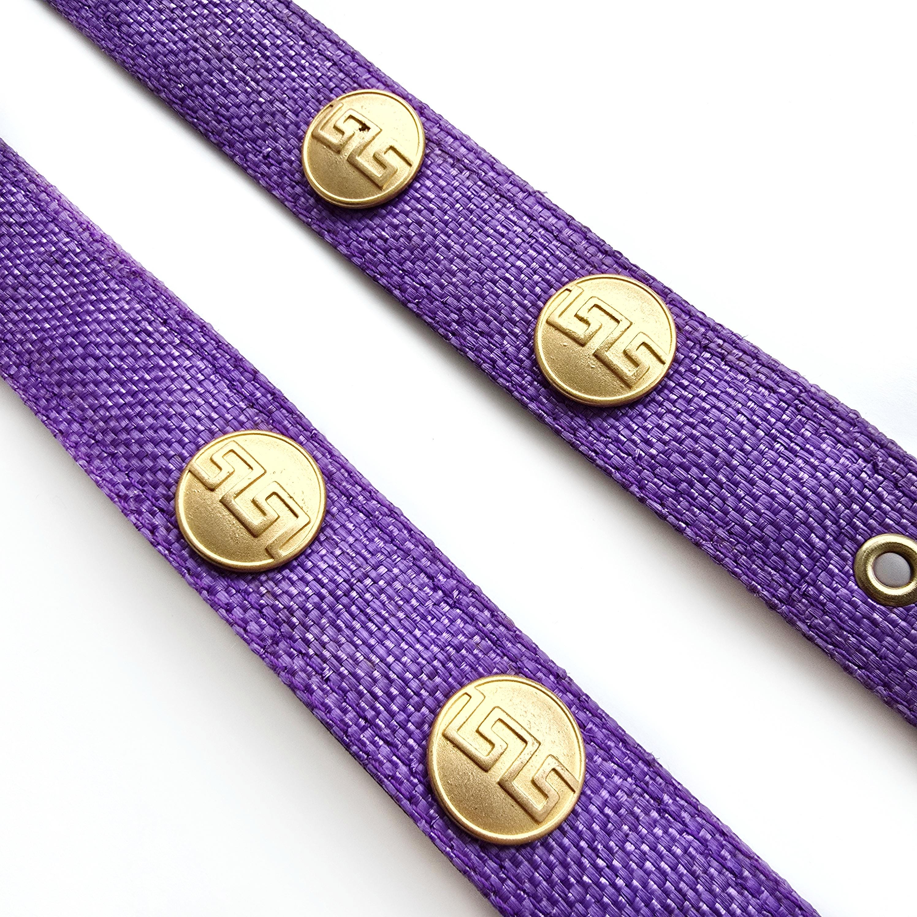 RARE FIND Elegant Purple Studded Belt with Silver Gold Buckle Vintage Purple Belt With Gold Stud Buckle | Statement Dress  main image 4