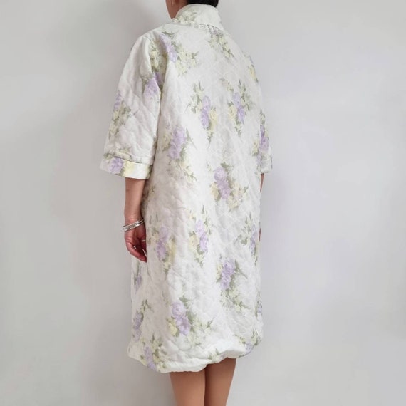 Vintage Pastel Floral Padded House Coat | Yellow … - image 7