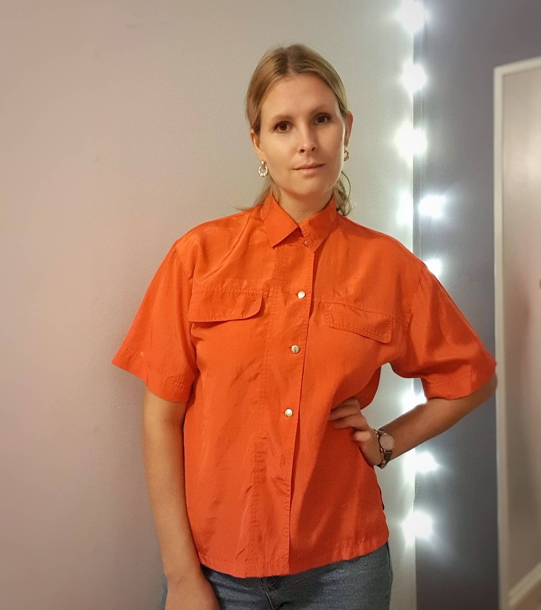 Vintage Tomato Red Ladies Shirt - Etsy UK