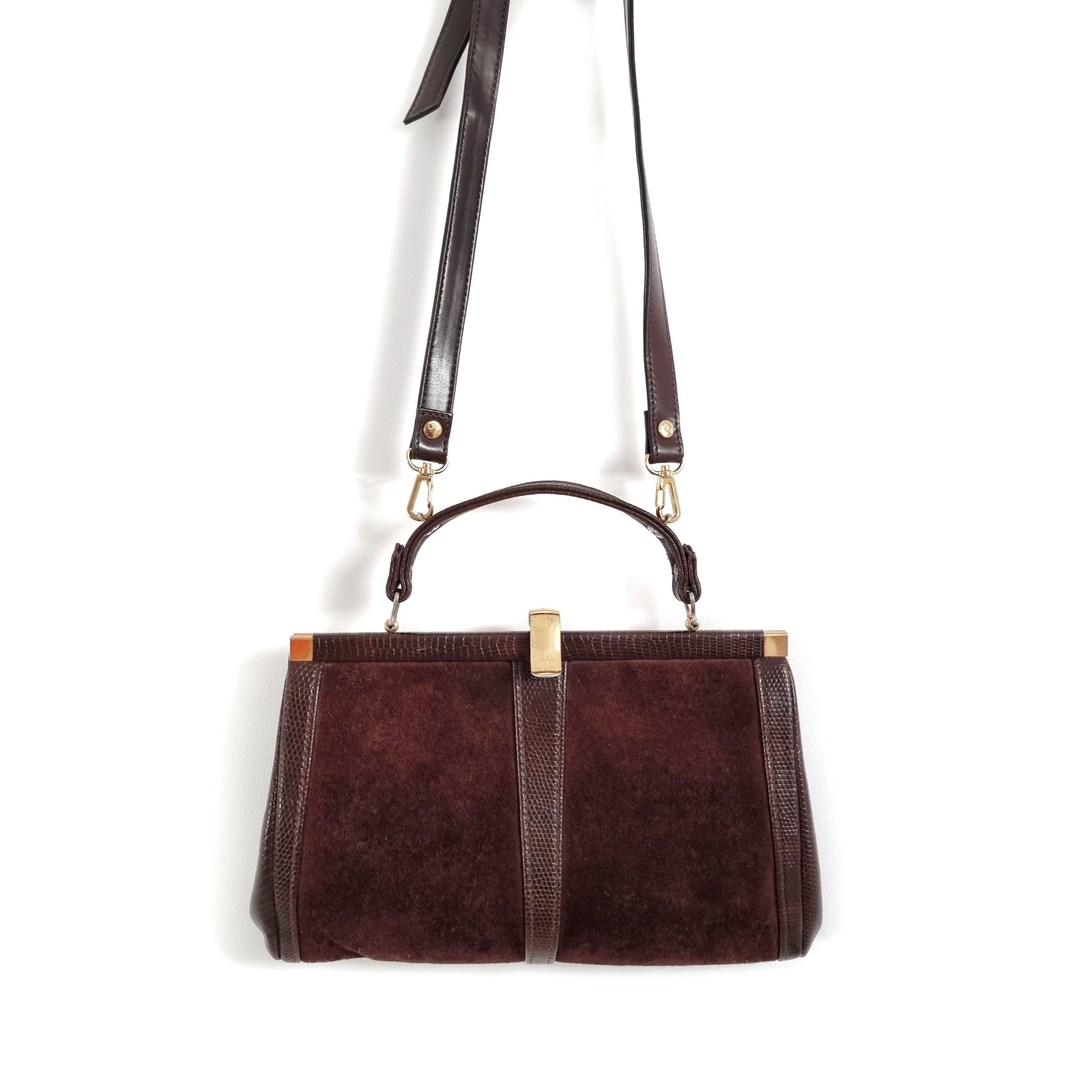 Luxury Vintage Half Moon Suede Soft Leather Vintage Tote Bag With