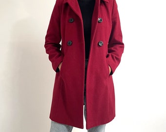 Manteau Laura Ashley Rouge Taille UK 12 - Laine Cachemire Femme - Doublé - Occasion