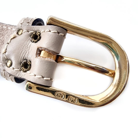 Beige Vintage Leather Belt with Gold Buckle il_1080xN.7142815877_ojyd.jpg main image 2