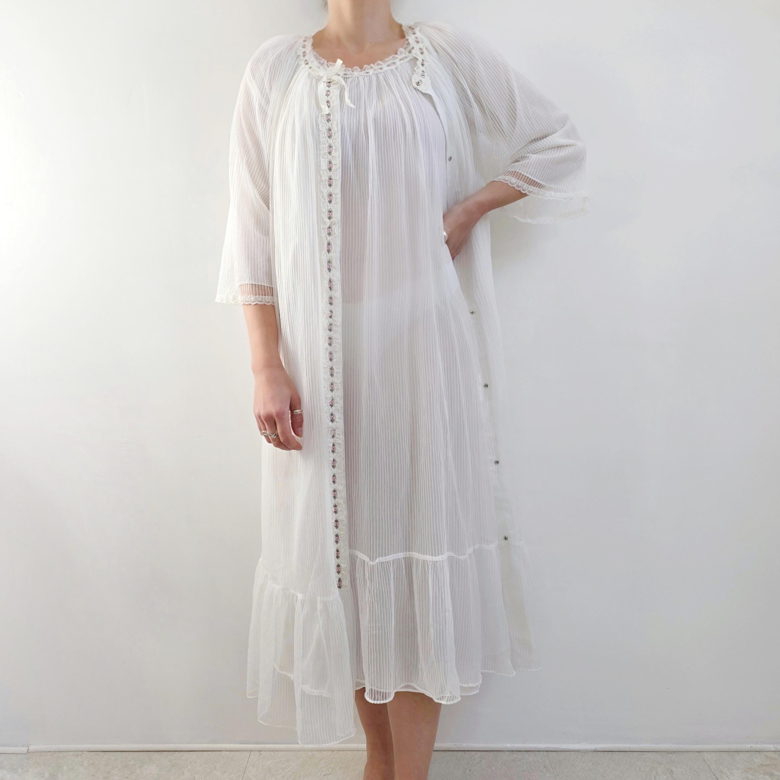 Ensemble De Nuit Vintage MSG - Années 60/70 - Taille 44 - Rose - Deux Pièces Rare