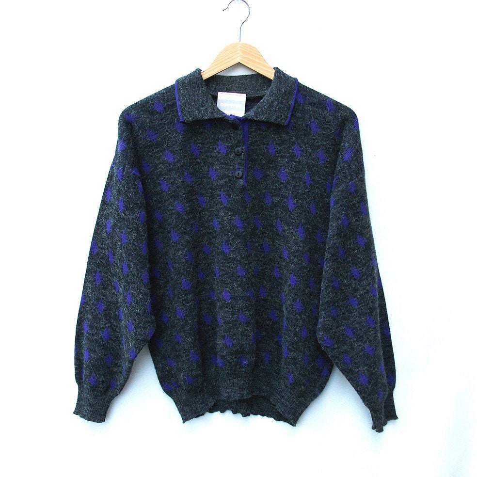 Vintage Grey Purple Jumper Dorothy 