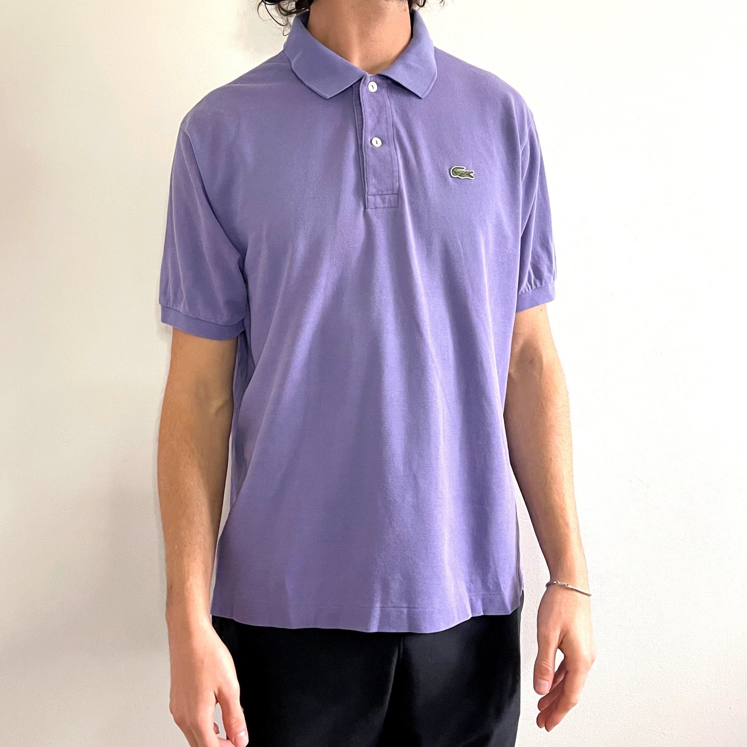 Violet Lacoste Men's Polo Shirt // Purple Collar - Etsy