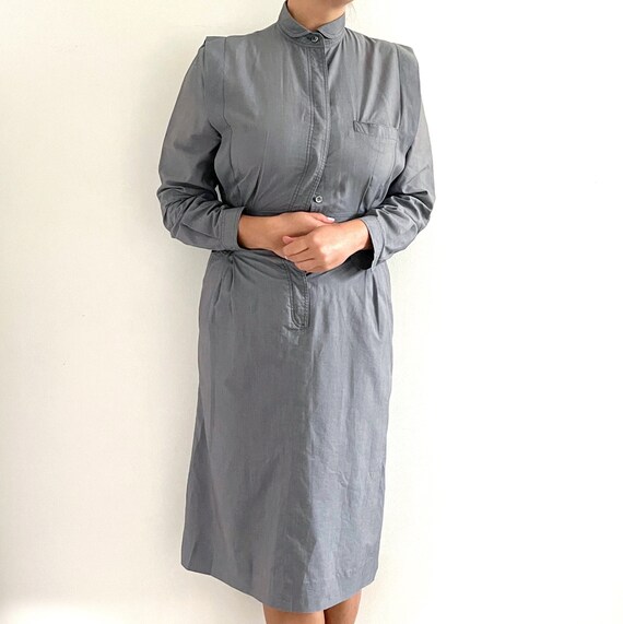 Vintage JIL SANDER Grey Shirt Dress // Military M… - image 9