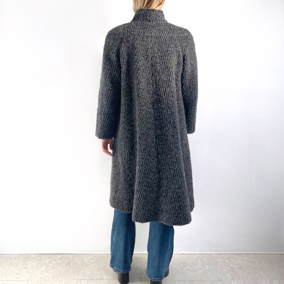 Vintage Ladies Midi Wool Coat in Dark Grey | Warm… - image 7