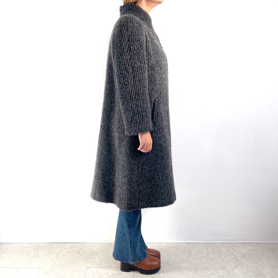 Vintage Ladies Midi Wool Coat in Dark Grey | Warm… - image 6