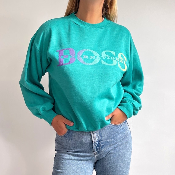 Vintage Hugo BOSS Turquoise Jumper | Casual Sport… - image 1