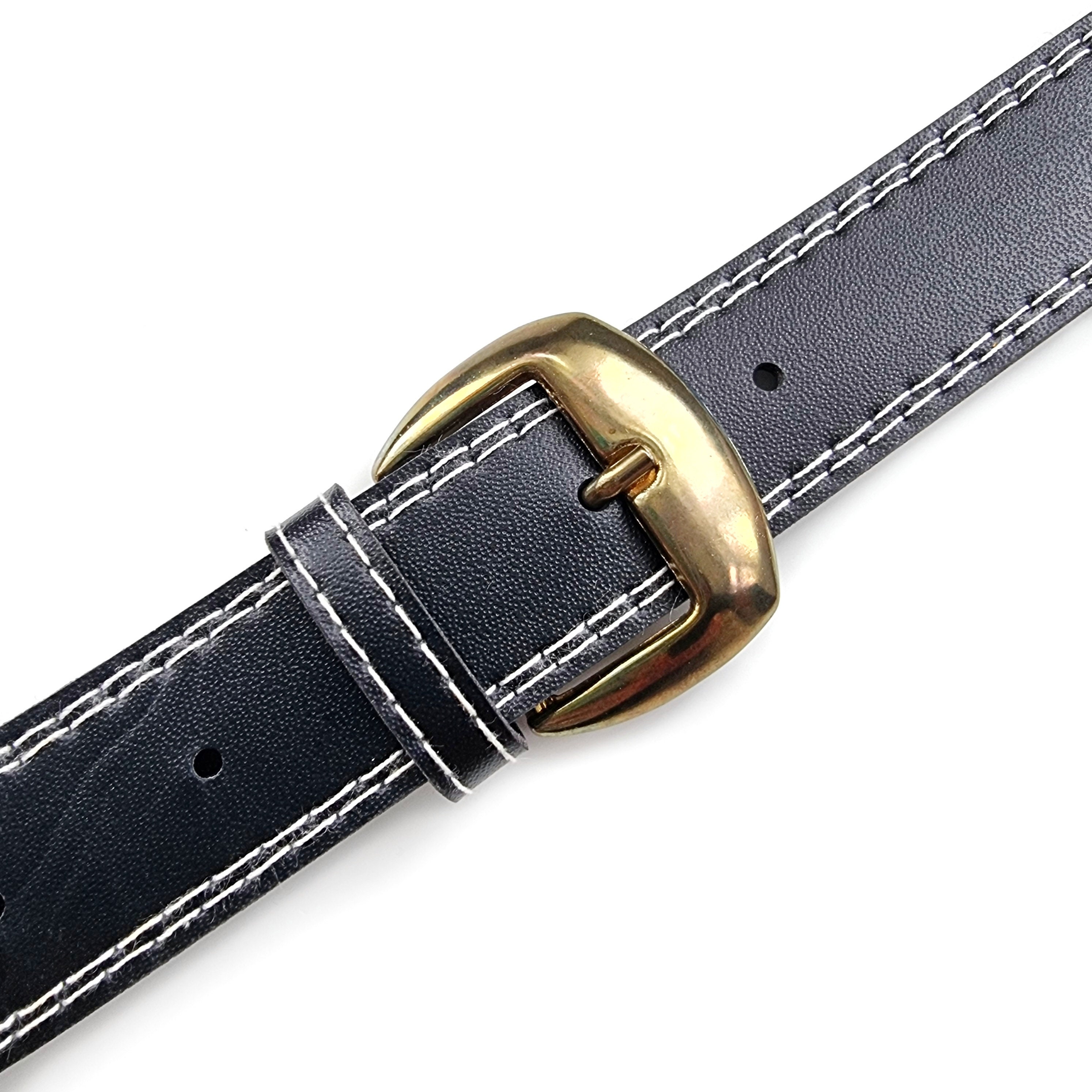 Vegan Leather Black & Gold Star Buckle Statement Belt Vegan Belts – BUCKLE Collective main image 4