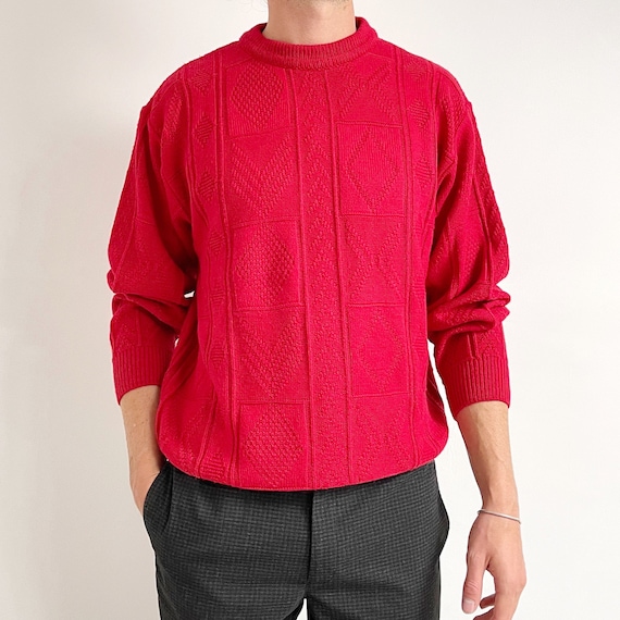 Pull ample col rond en laine mélangée vitow Rose American vintage - Femme