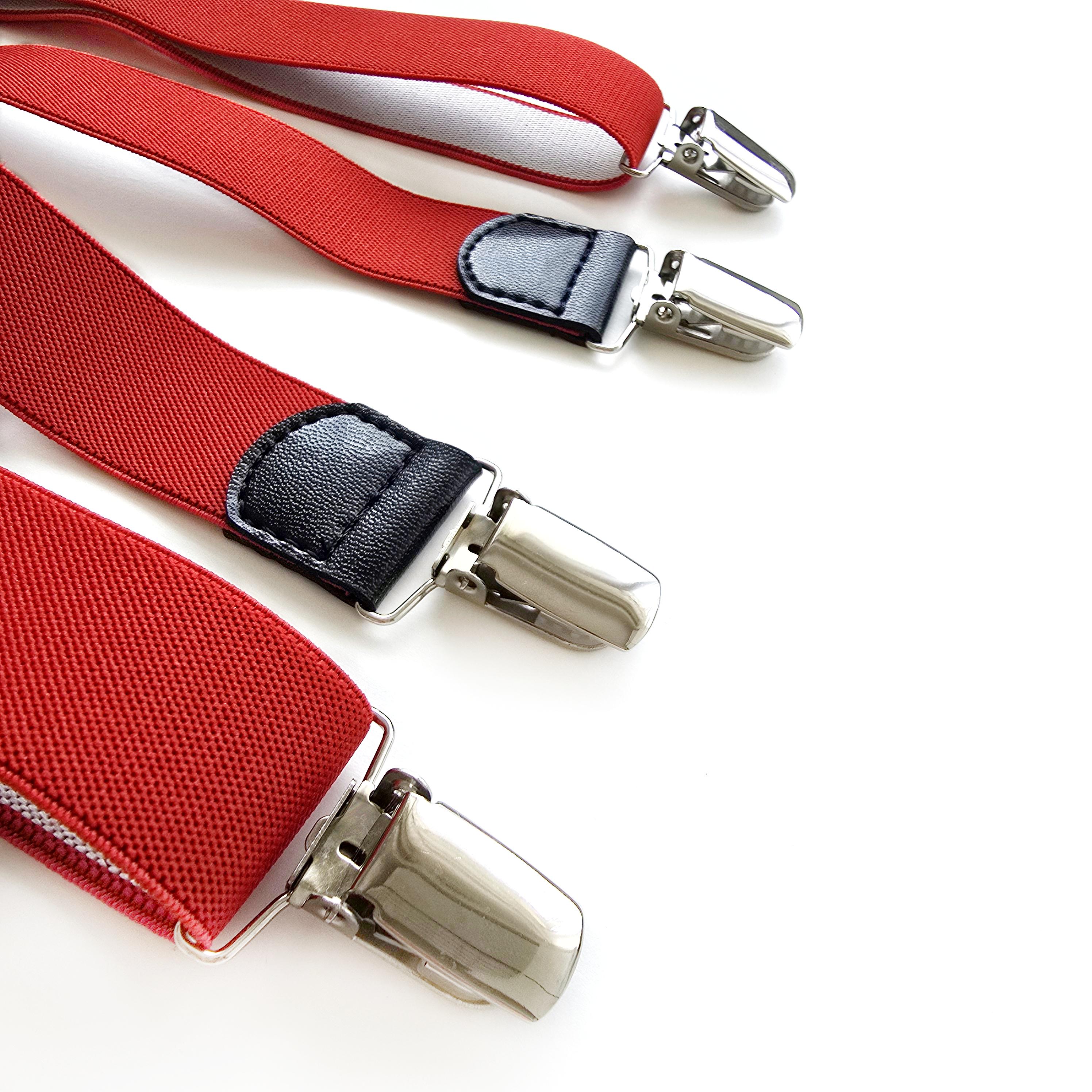 メンズ クリップ サスペンダー ベルト 赤 ビンテージ かだひ] スナップフッククリップは非常に使いやすく、衣服がHKGFAYO