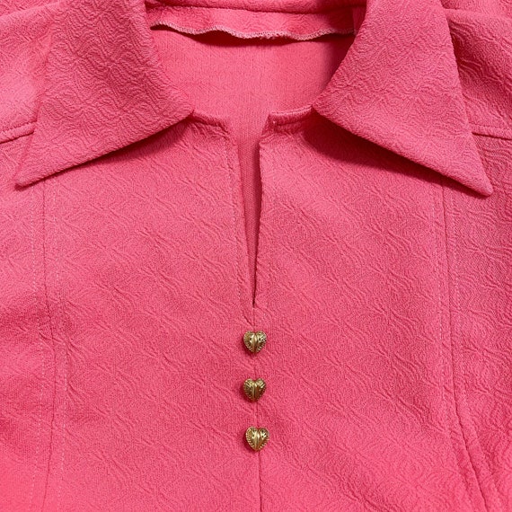 70’s Mod Short Pink Dress // Crimplene Polyester … - image 6