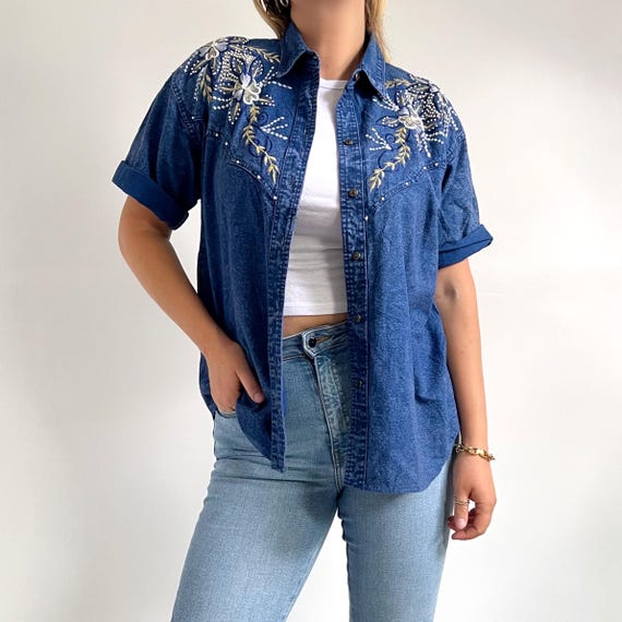 トップス EAPHI EMBROIDERY SHORT SLEEVE SHIRTS EMBROIDERY SHORT SLEEVE SHIRTS