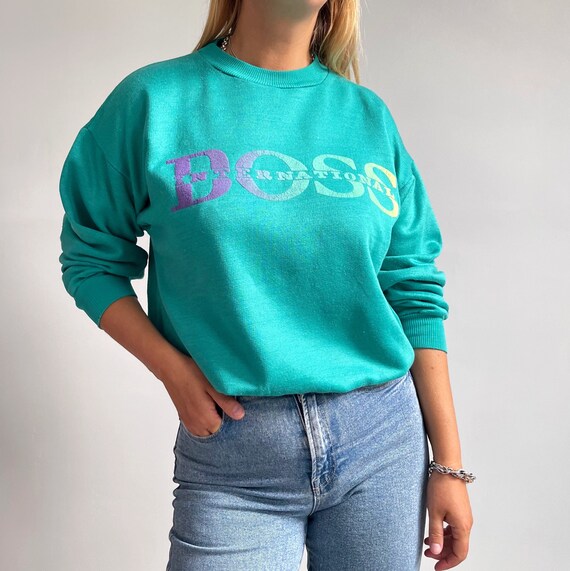 Vintage Hugo BOSS Turquoise Jumper | Casual Sport… - image 8